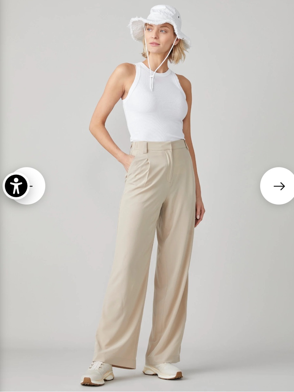 Tilley Performance Wide Leg Pants in Khaki Size Large